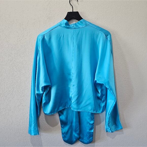 The Sei Long Sleeve Tie Front Blouse in Sky - Picture 5 of 11